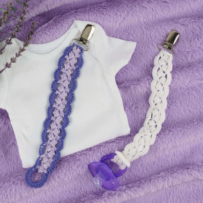 Aunt Lydia's Chiclet Binky Leash Crochet Crochet Toy made in Aunt Lydia's Baby Shower yarn