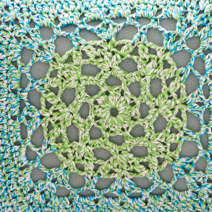 Aunt Lydia's Crochet Mod Granny Pillow Front Crochet Pillow made in Aunt Lydia's Baker's Cotton yarn