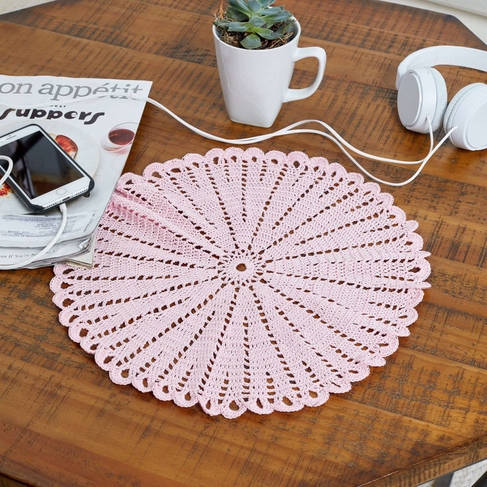 ちいさな手仕事♡crochet doily Free Easy Aunt Lydia's Boho Nights Doily Crochet Pattern