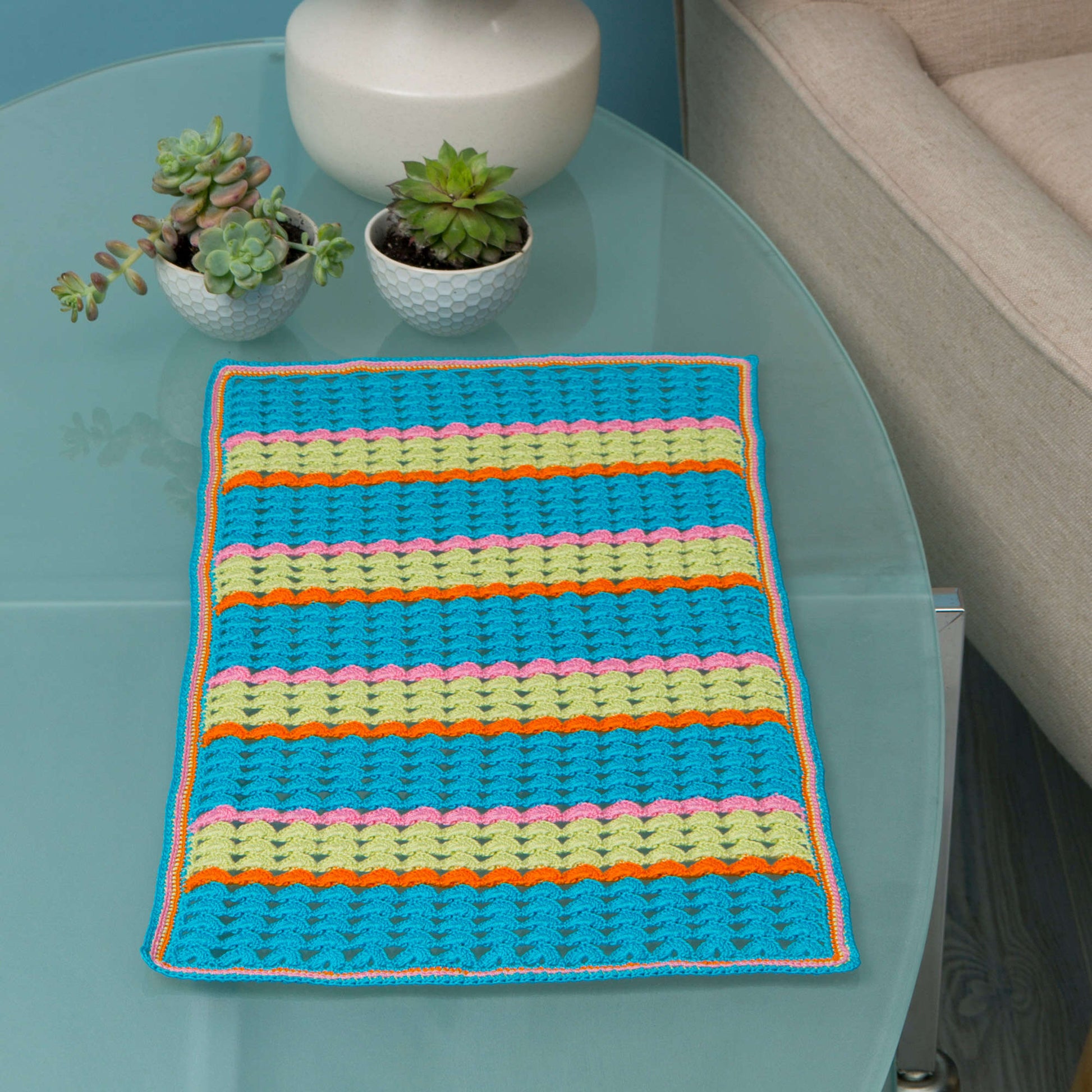 Free Aunt Lydia's Crochet Colorful Table Doily Pattern