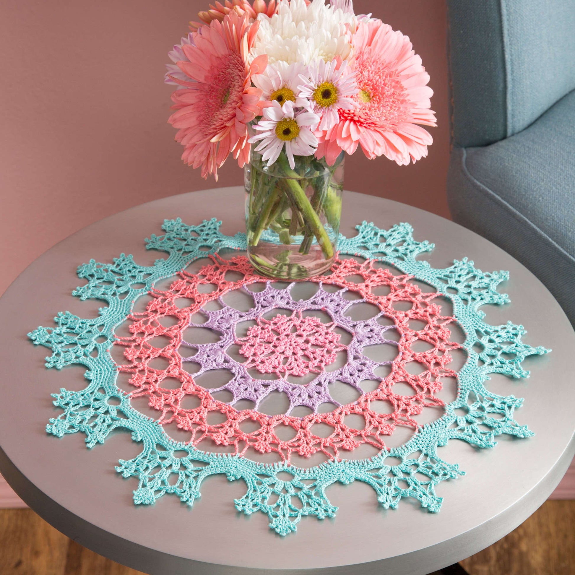 Aunt Lydia's Wisteria Doily Crochet Kitchen Décor made in Aunt Lydia's Classic Crochet Thread yarn