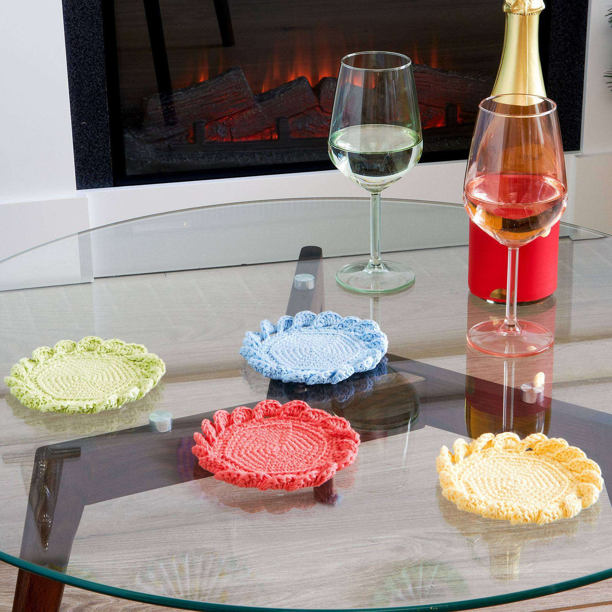 Crochet Coaster made in Aunt Lydia's Classic Crochet yarn