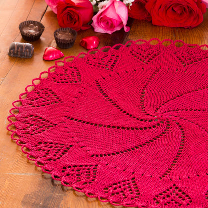 Aunt Lydia's Valentine Heart Doily Knit Interior Décor made in Aunt Lydia's Fashion Crochet Thread yarn