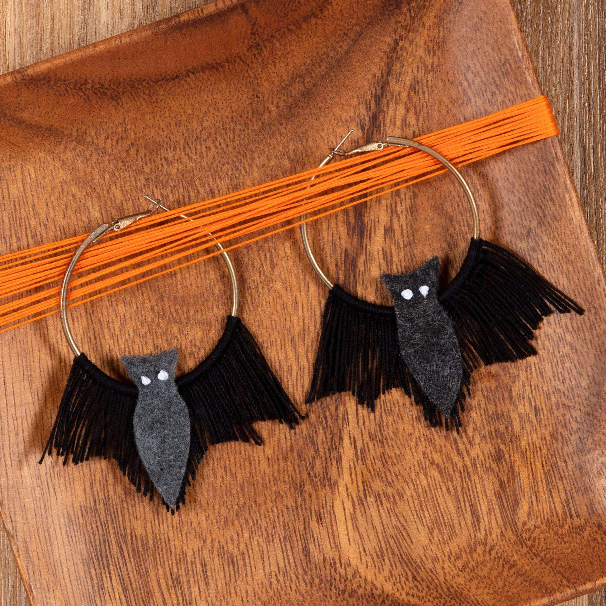 Aunt Lydia's Halloween Bat Earrings Craft Jewelry made in Aunt Lydia's Classic Crochet Thread yarn