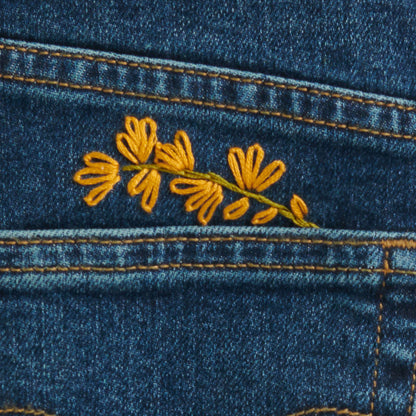 Anchor Hand Embroidery On Jeans Embroidery Design made in Anchor Embroidery Floss Spools yarn