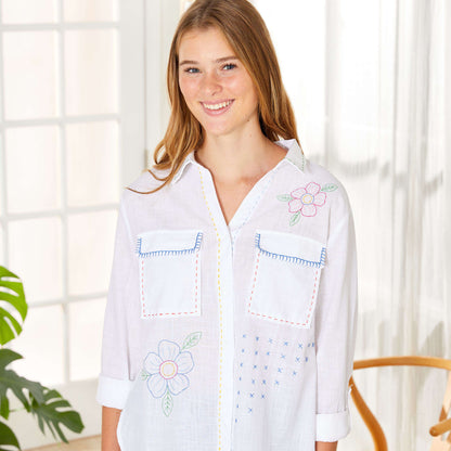 Anchor Embroidery Hand Embroidered Blouse Embroidery Top made in Anchor Tapestry Wool yarn