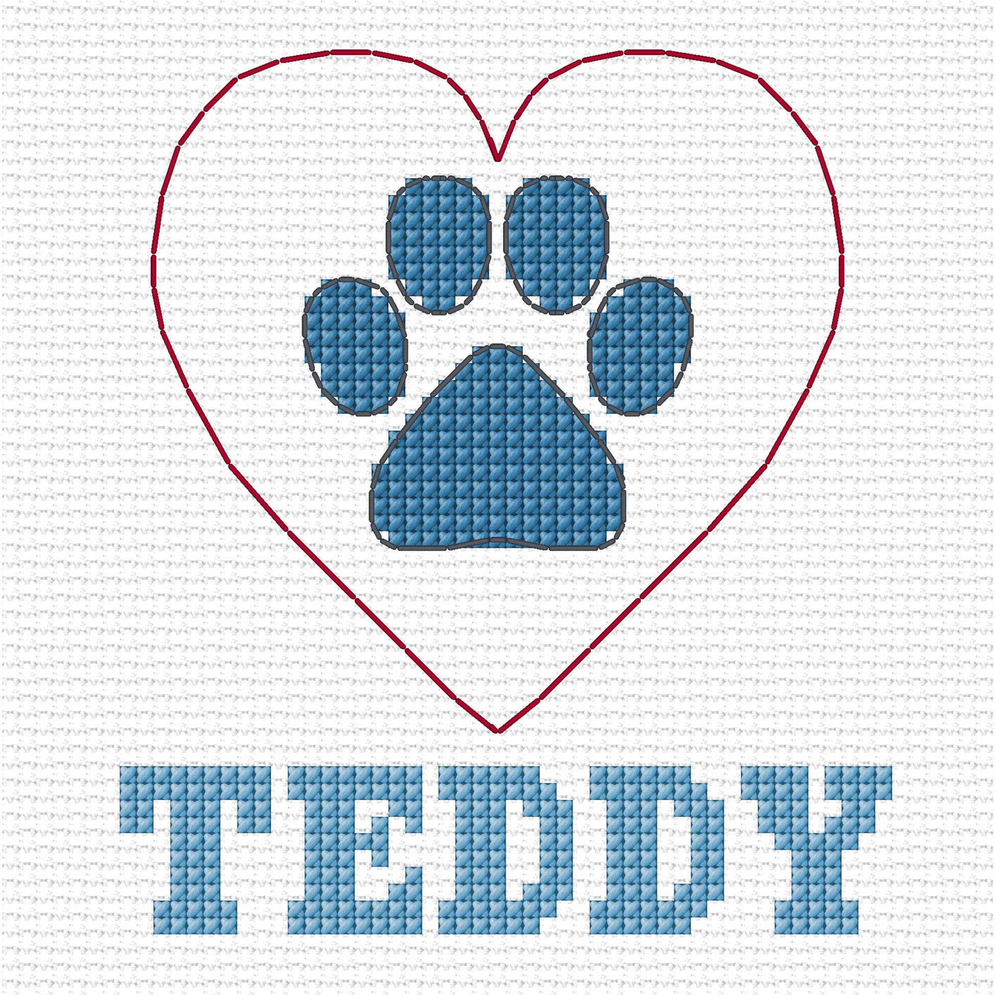 Free Anchor Fur Baby Pink Paw Print Embroidery Pattern