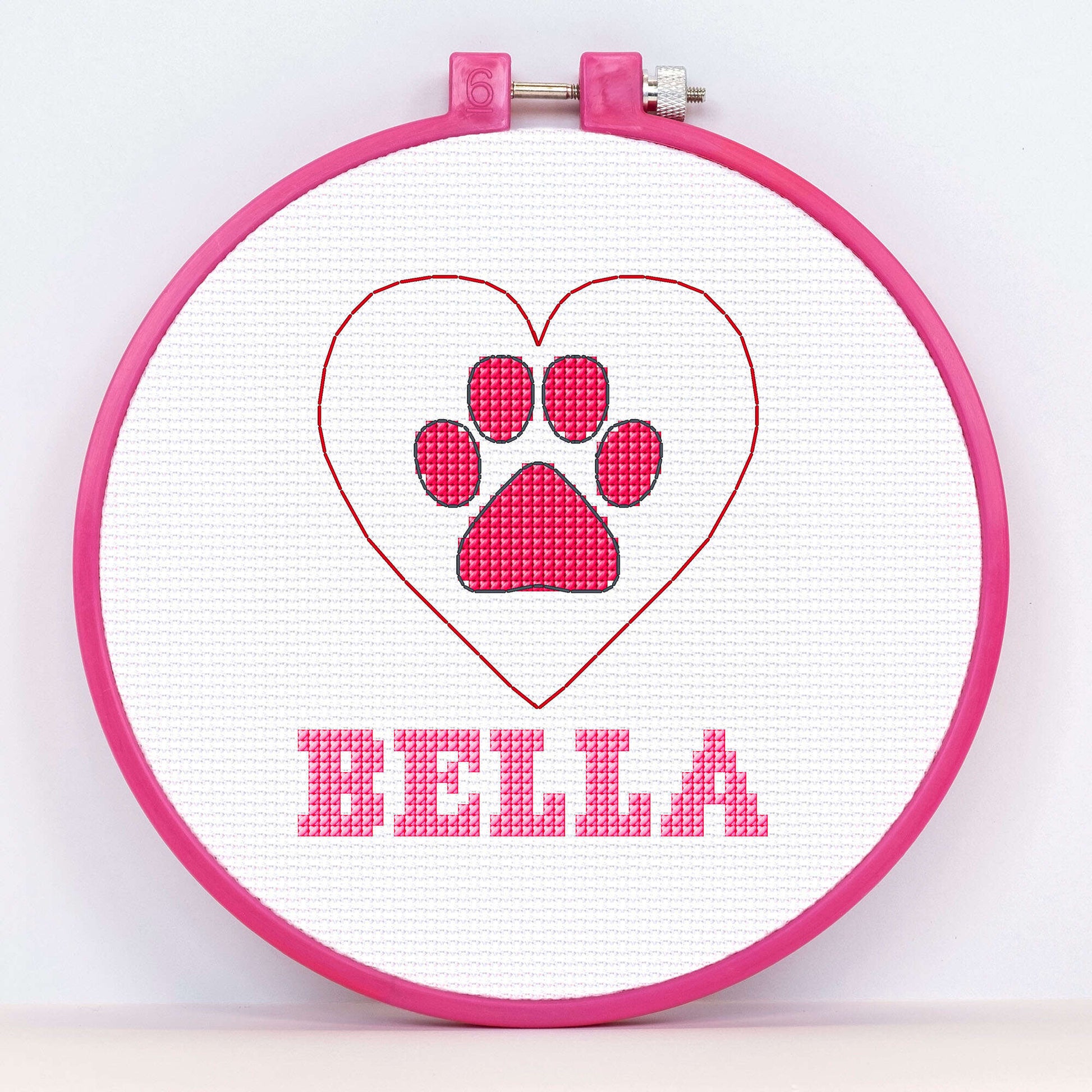Free Anchor Fur Baby Pink Paw Print Embroidery Pattern