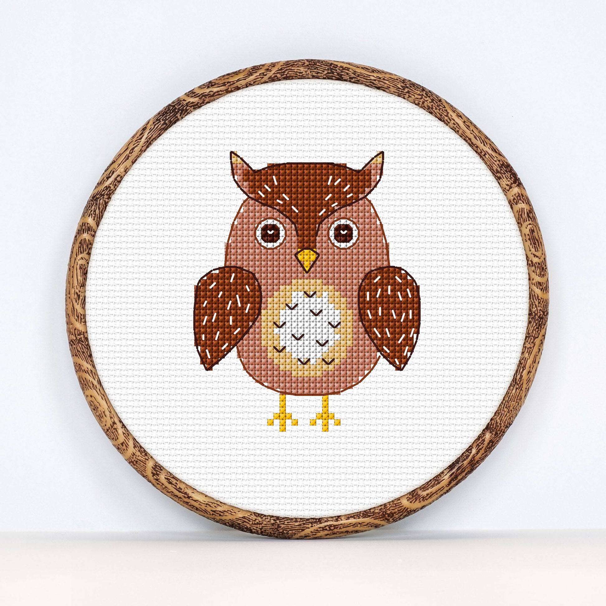 Free Anchor Embroidery Owl Cross Stitch Design Pattern
