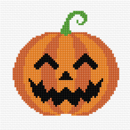 Anchor Embroidery Halloween Pumpkin Cross Stitch Embroidery Design made in Anchor Embroidery Floss Spools yarn