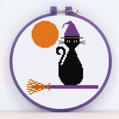 Anchor Embroidery Halloween Kitty Cross Stitch Embroidery Design made in Anchor Embroidery Floss Spools yarn