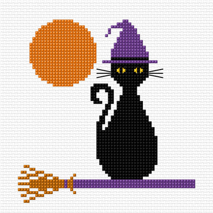 Anchor Embroidery Halloween Kitty Cross Stitch Embroidery Design made in Anchor Embroidery Floss Spools yarn