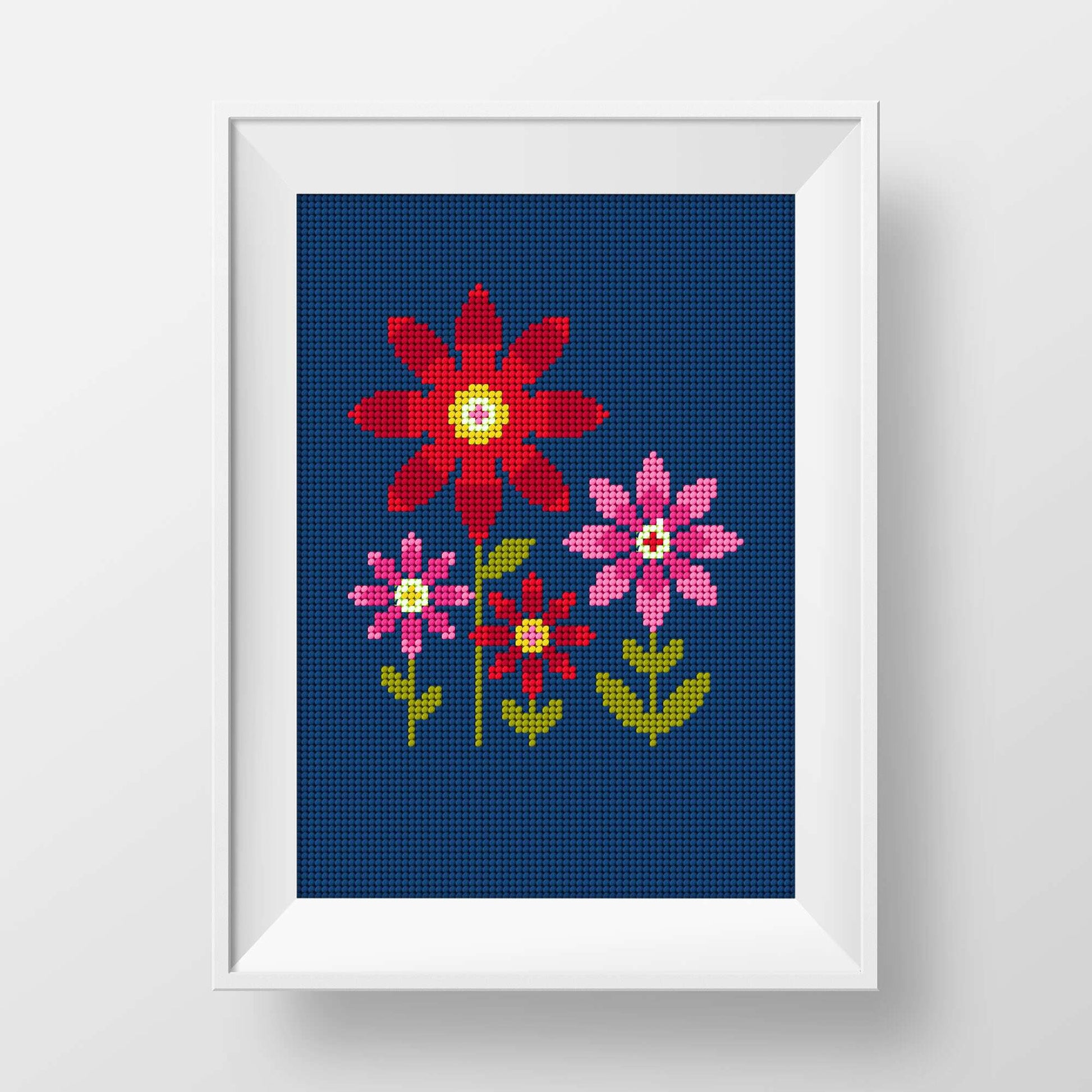 Anchor Floral On Navy Tapestry Design Yarnspirations