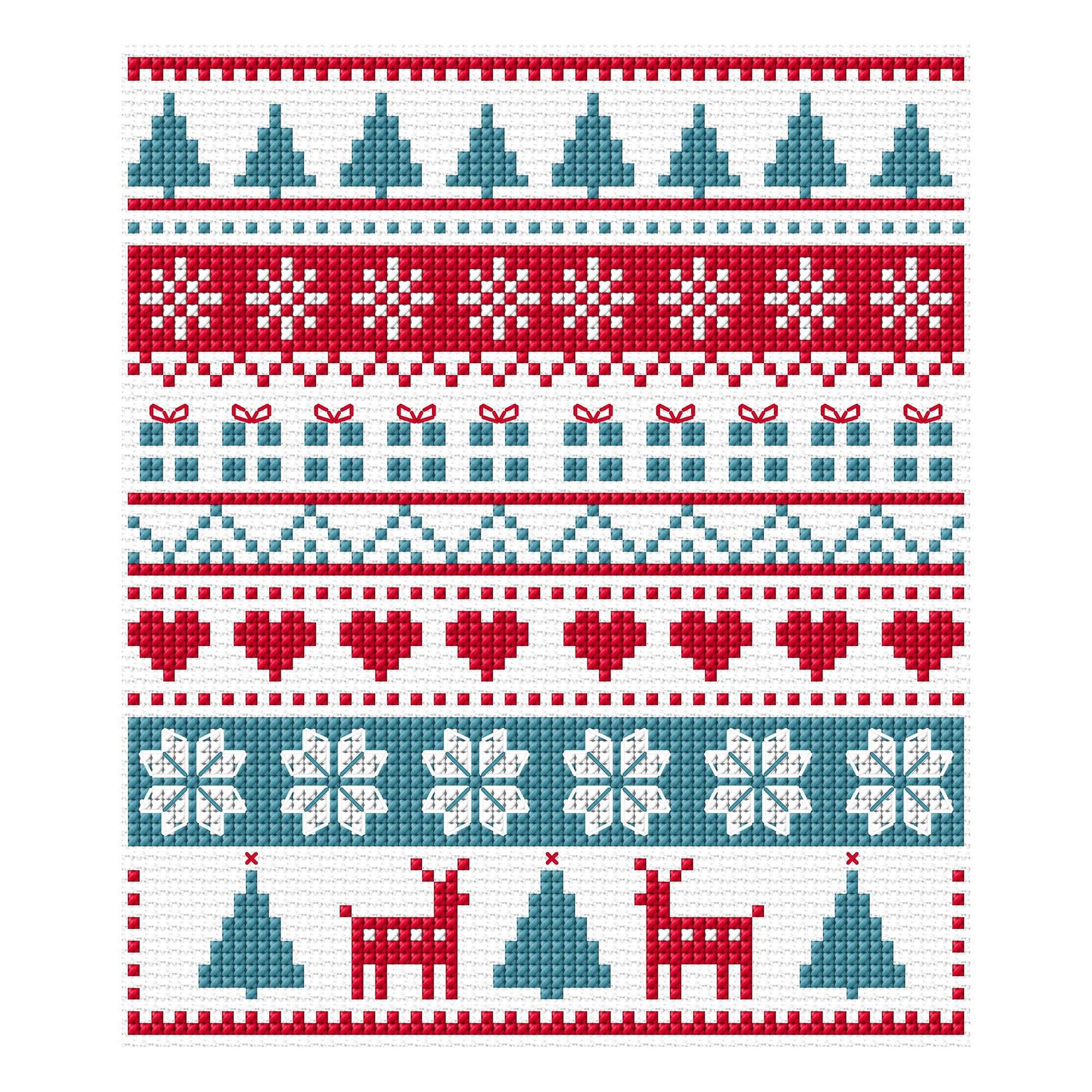 Free Anchor Embroidery Christmas Holiday Sampler Cross Stitch Pattern