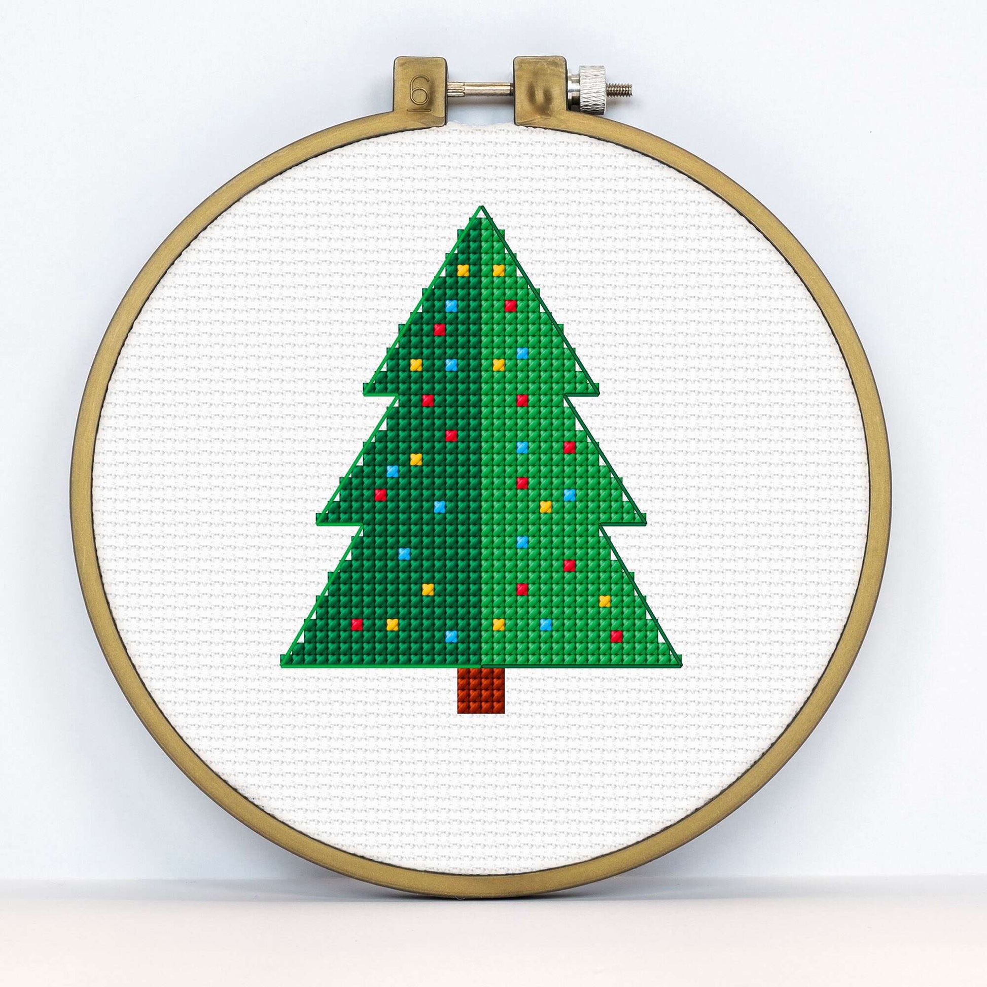 Free Anchor Christmas Tree Cross Stitch Embroidery Pattern