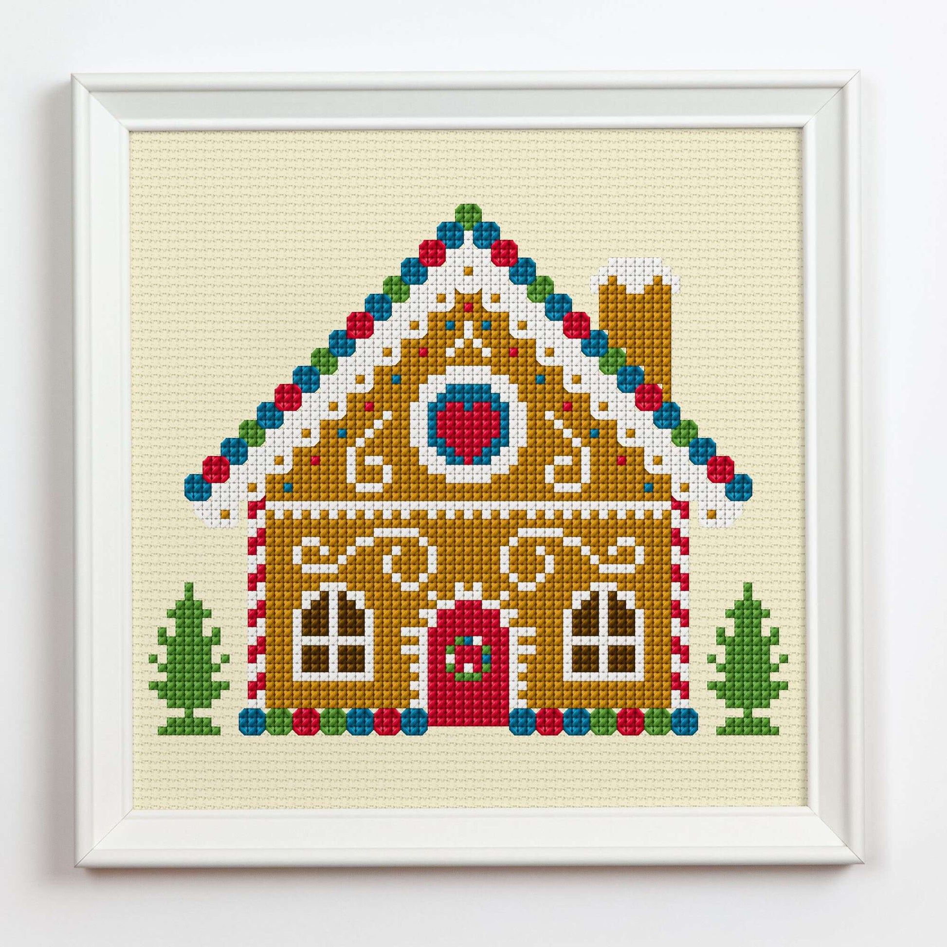 Free Anchor Embroidery Gingerbread House Cross Stitch Pattern