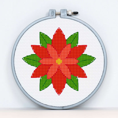 Anchor Embroidery Poinsettia Cross Stitch Embroidery Design made in Anchor Embroidery Floss Spools yarn