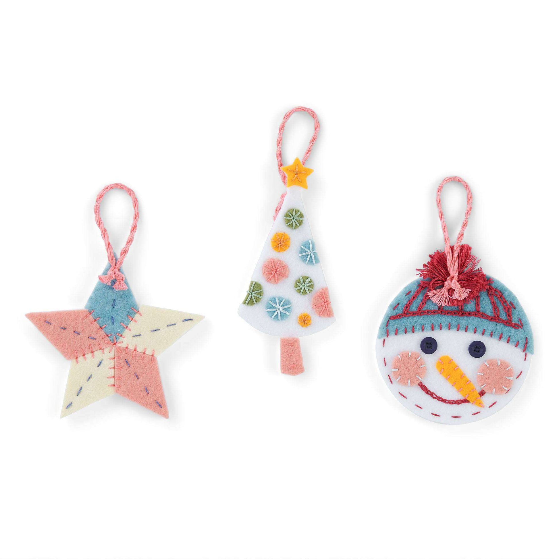 Free Anchor Embroidery Holiday Felt Ornaments Pattern