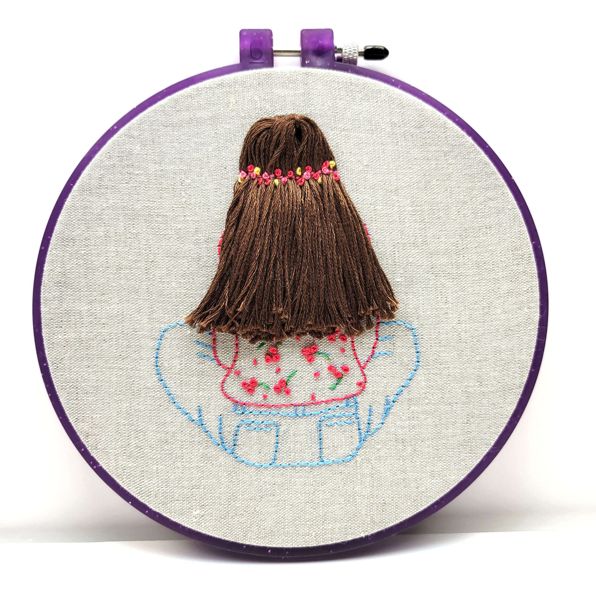 Free Anchor Pretty Hair Girl Hand Embroidery Pattern | Yarnspirations