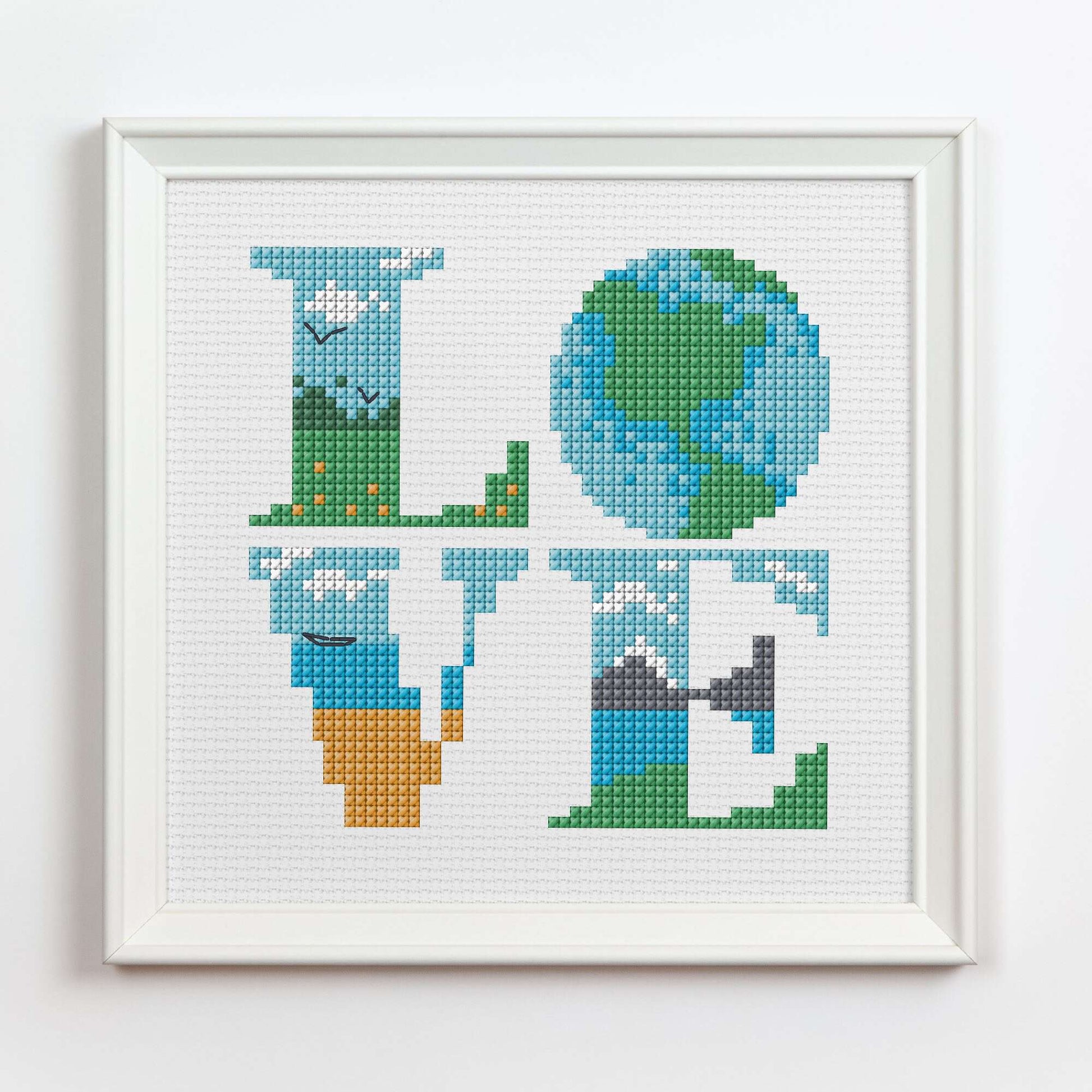 Free Anchor Embroidery Love Earth Cross Stitch Design Pattern