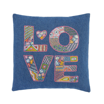 Anchor Embroidery Hand Embroidered Love Pillow Embroidery Pillow made in Anchor Tapestry Wool yarn