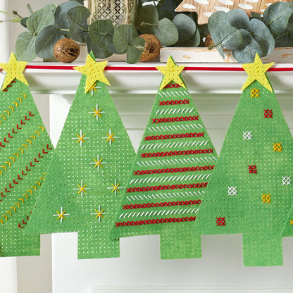 Anchor Craft Christmas Tree Banner Craft Accessory made in Anchor Stitchable Felt yarn