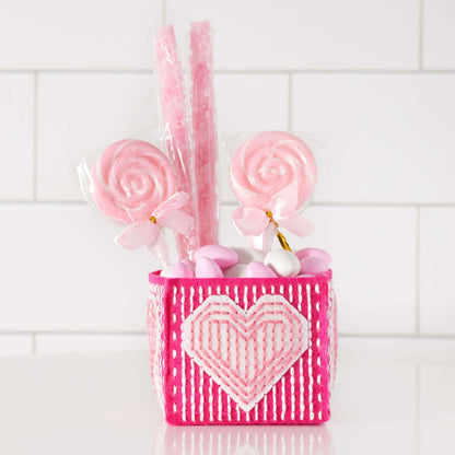 Anchor Craft Valentine Treat Box Craft Gift Wrapping made in Anchor Stitchable Felt yarn