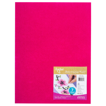 Anchor Stitchable Felt 9" x 12" - Clearance Items Pink