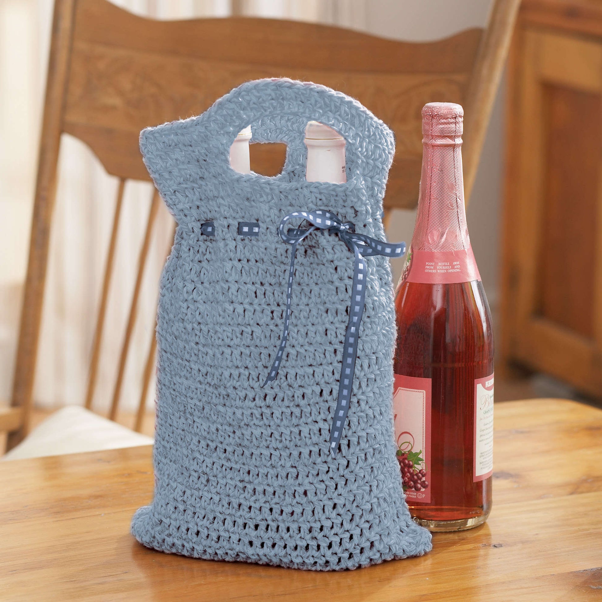 Bernat Reusable Gift Bag Crochet Bag made in Bernat Handicrafter Cotton yarn