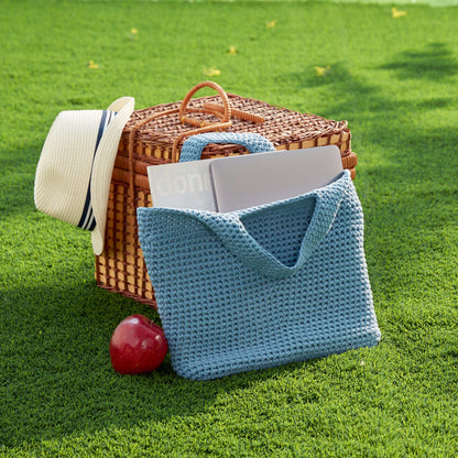 Bernat Cute Crochet Carry-all Crochet Bag made in Bernat Maker Home Dec yarn