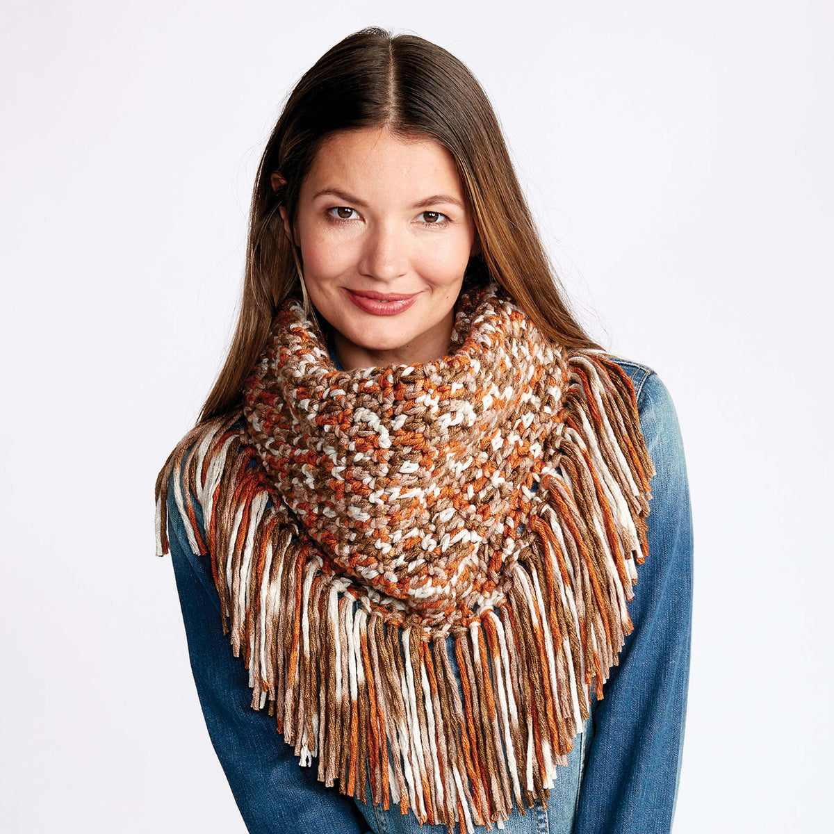 Crochet Cowl made in Bernat Beyond yarn