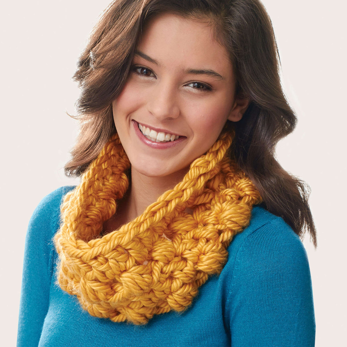 Crochet Cowl made in Bernat Mega Bulky yarn