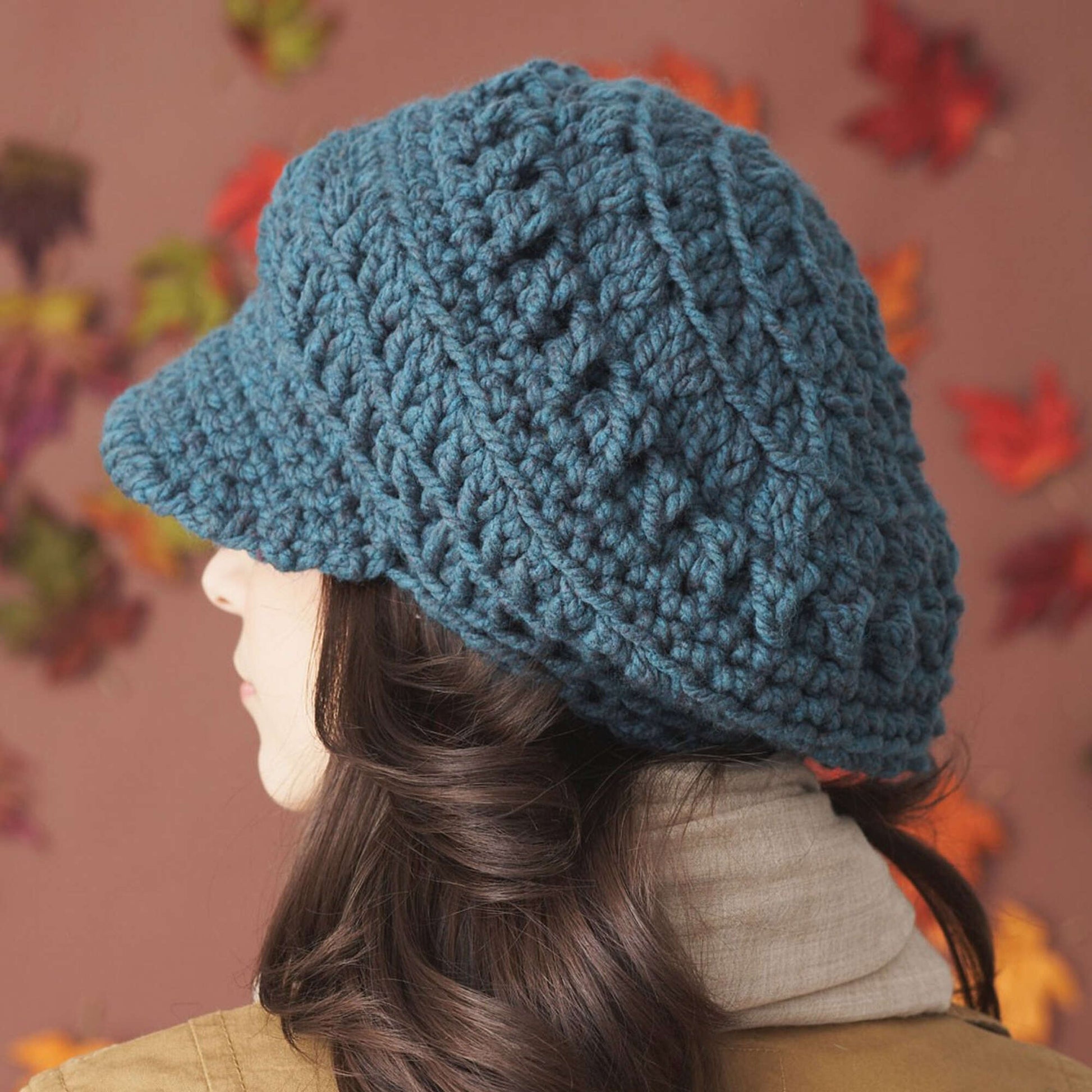 Free Bernat Crochet Slouchy Peaked Hat Pattern