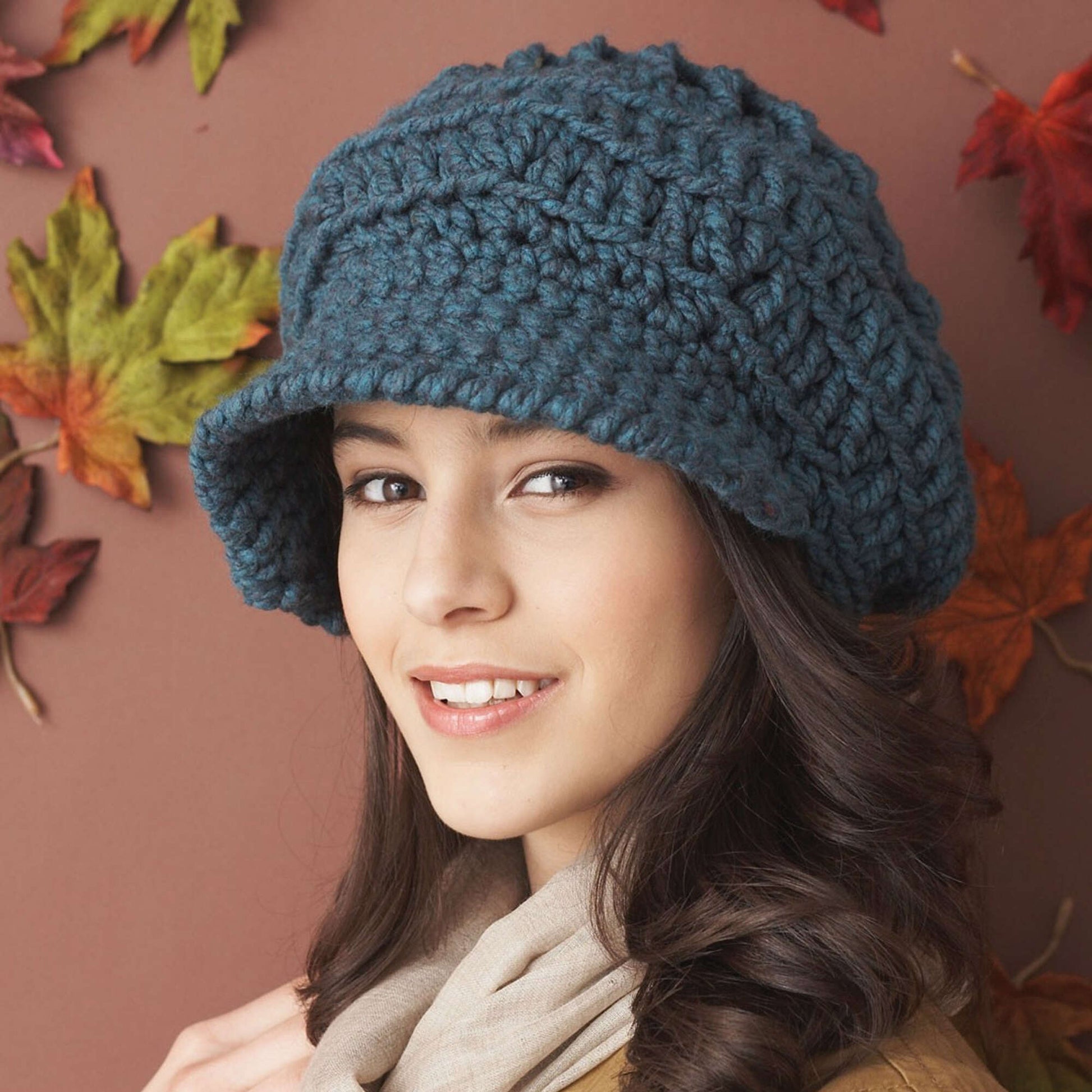 Free Bernat Slouchy Peaked Hat Crochet Pattern Yarnspirations