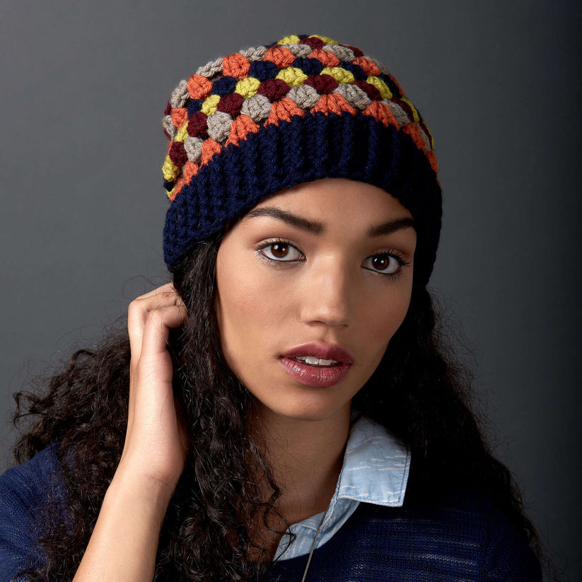 Free Easy Bernat Granny Stripes Hat Crochet Pattern Yarnspirations