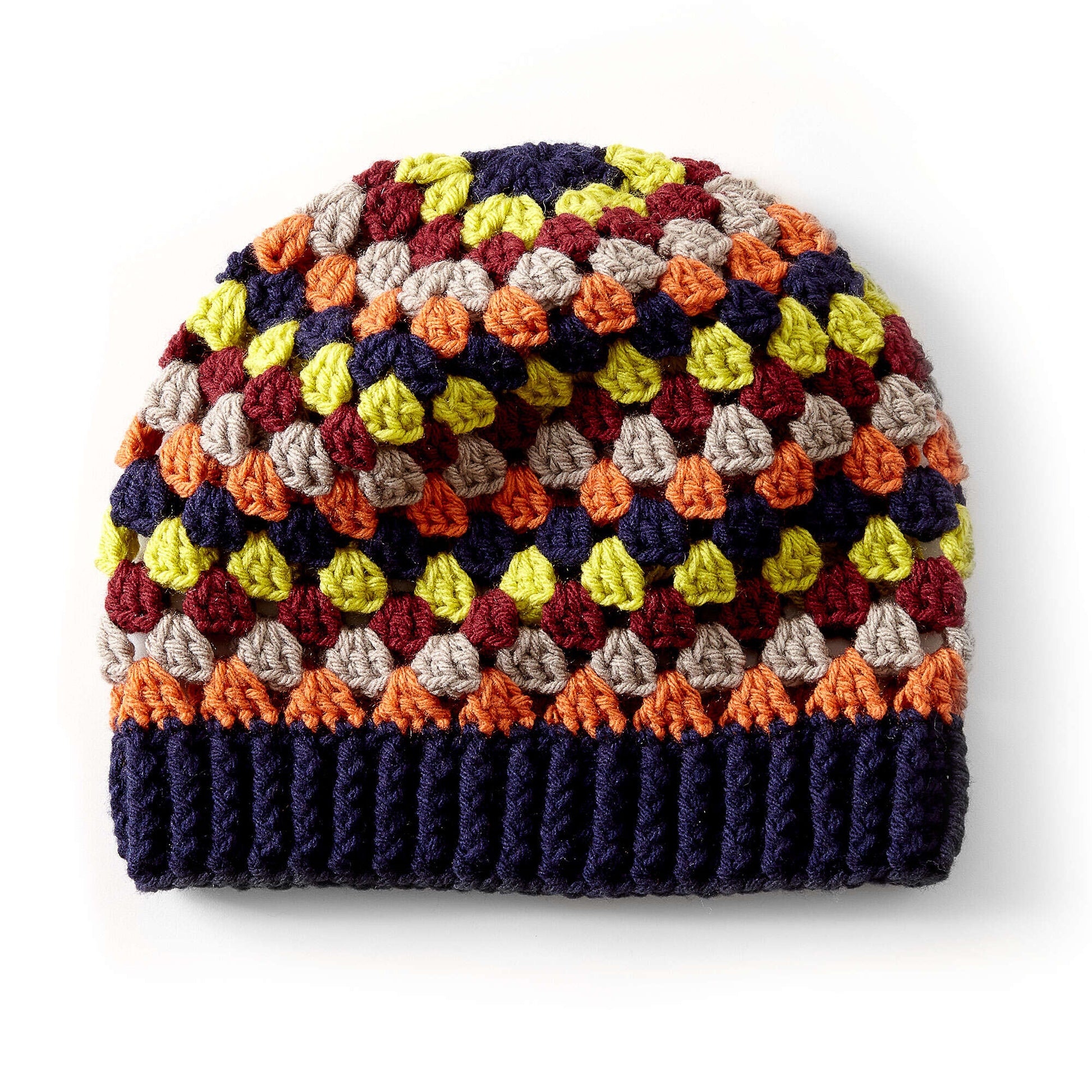Free Bernat Granny Stripes Hat Crochet Pattern
