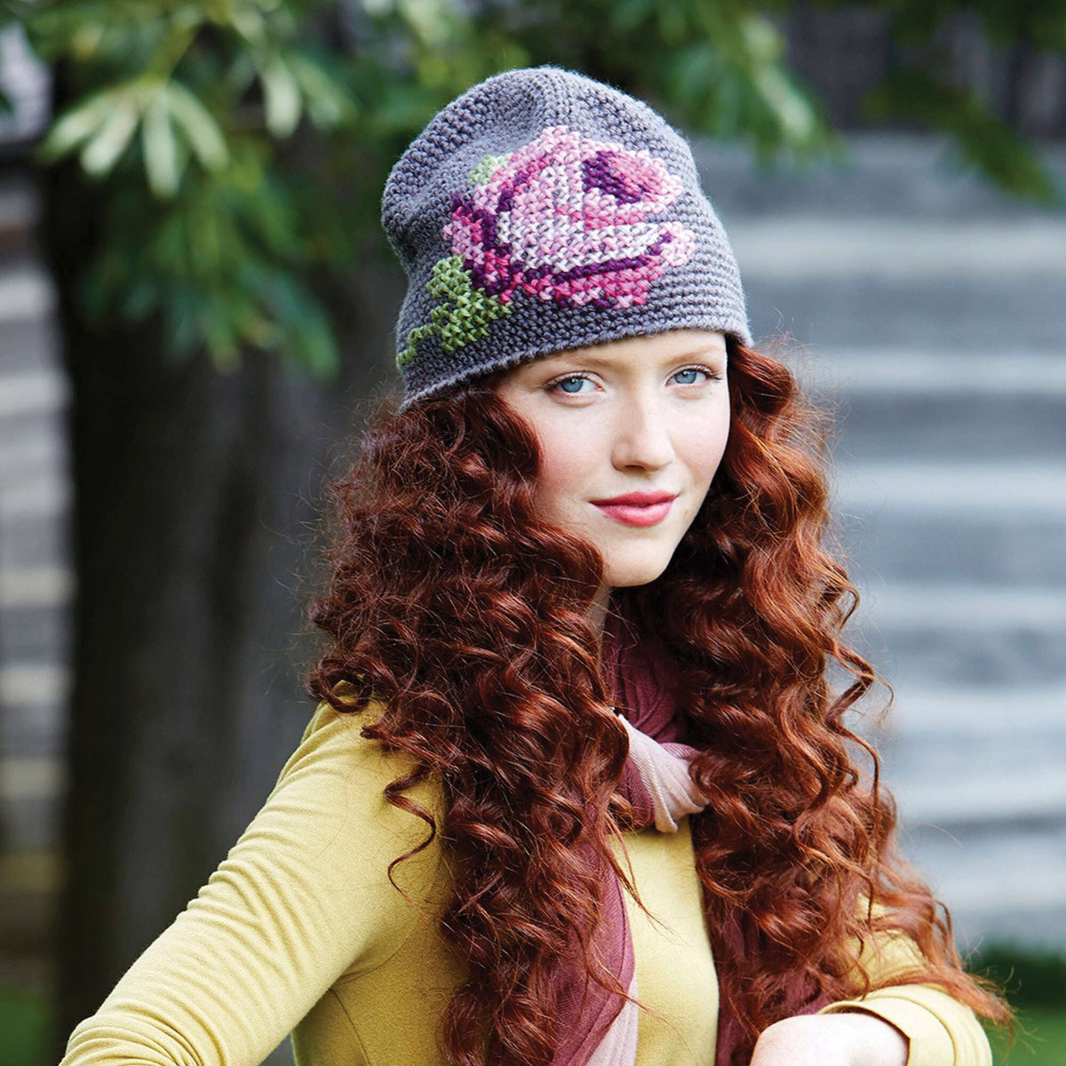 Crochet Hat made in Bernat Satin yarn