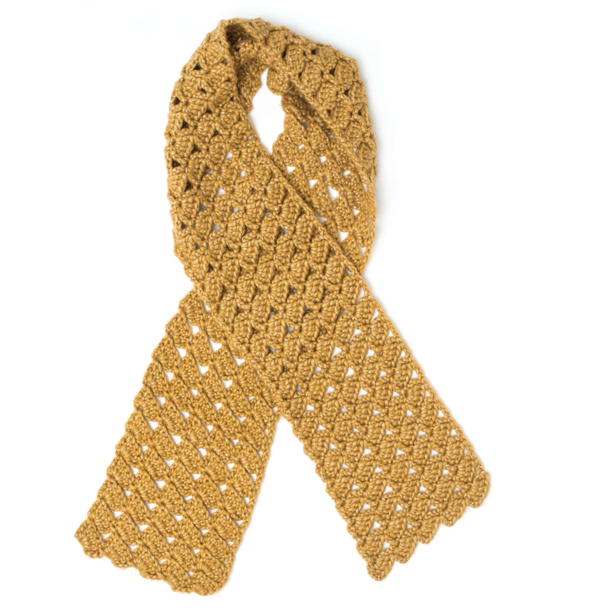 Crochet Scarf made in Bernat Dazzle yarn