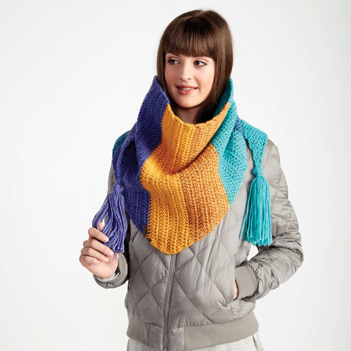 Crochet Scarf made in Bernat Pop! yarn