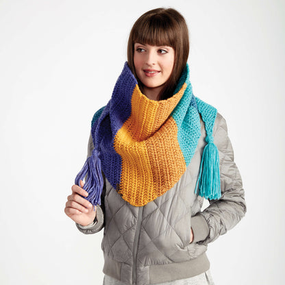 Bernat Crochet Kerchief Scarf Crochet Scarf made in Bernat Pop! yarn