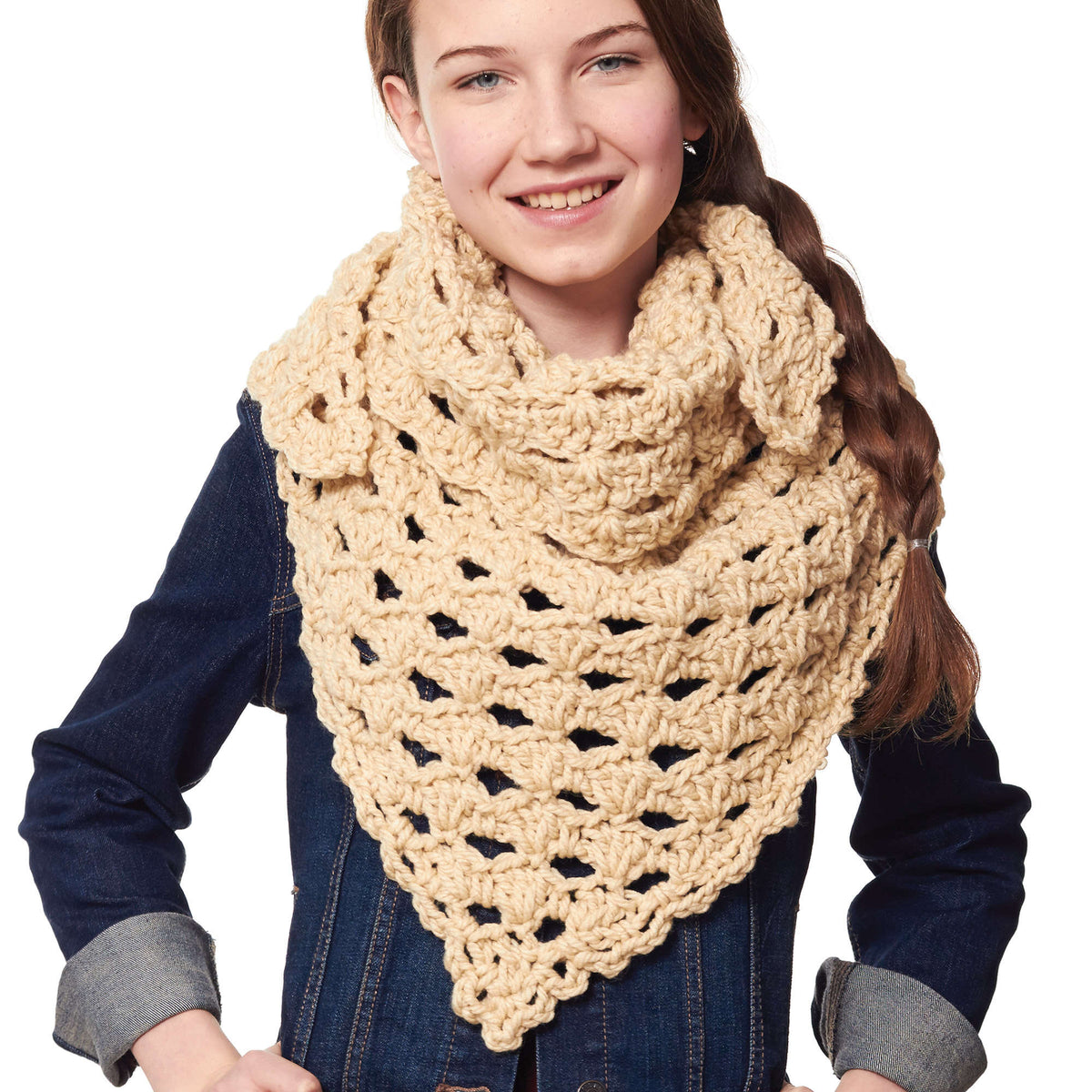 Crochet Scarf made in Bernat Softee Chunky yarn