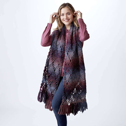 Bernat Generous Crochet Scarf Crochet Scarf made in Bernat Wavelength yarn