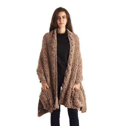 Bernat Velvet Cables Crochet Pocket Shawl Single Size