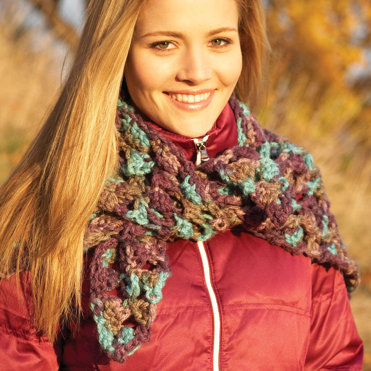 Crochet Shawl made in Bernat Softee Chunky yarn