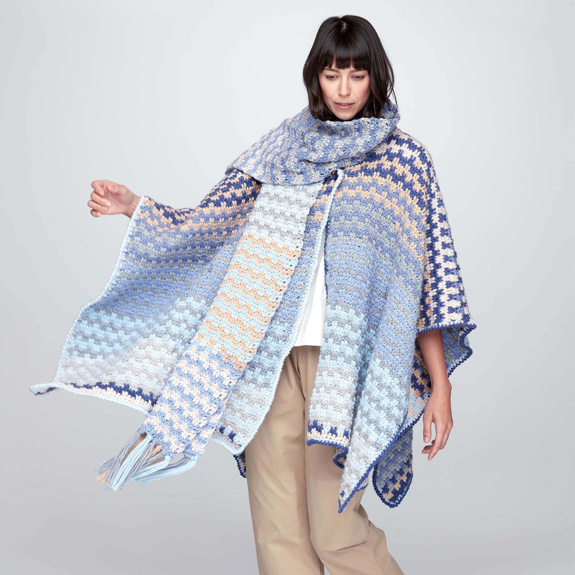Free Bernat Color Weave Crochet Wrap Pattern