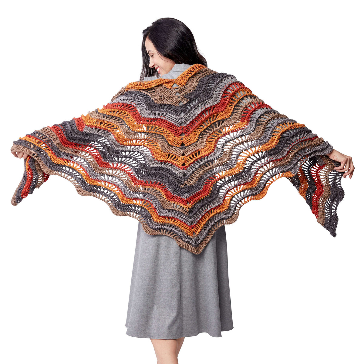 Crochet Shawl made in Bernat Super Value yarn