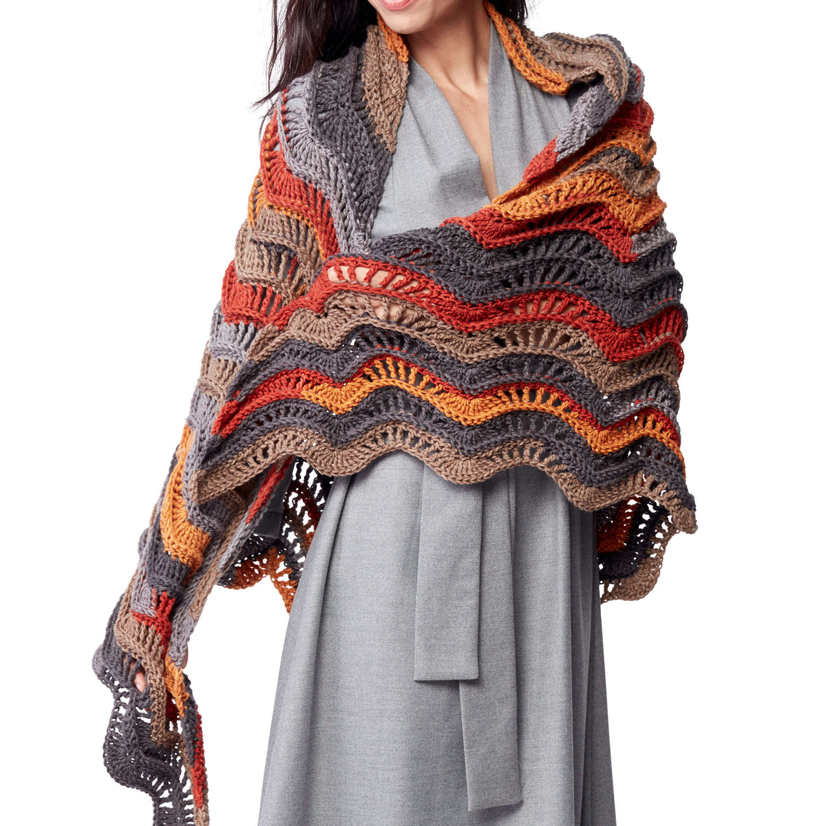 Crochet Shawl made in Bernat Super Value yarn