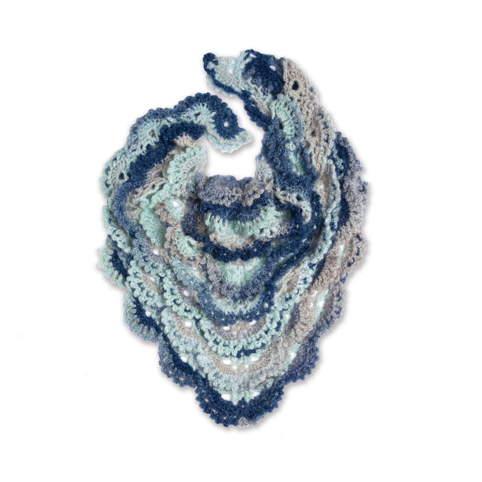 Free Bernat Crochet Shell Stitch Triangular Shawl Pattern