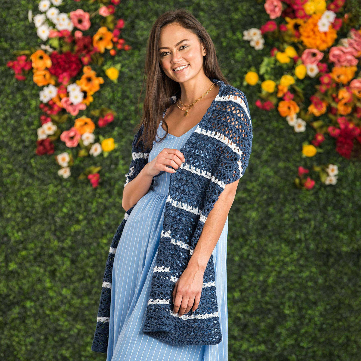 Crochet Shawl made in Bernat Softee Cotton yarn