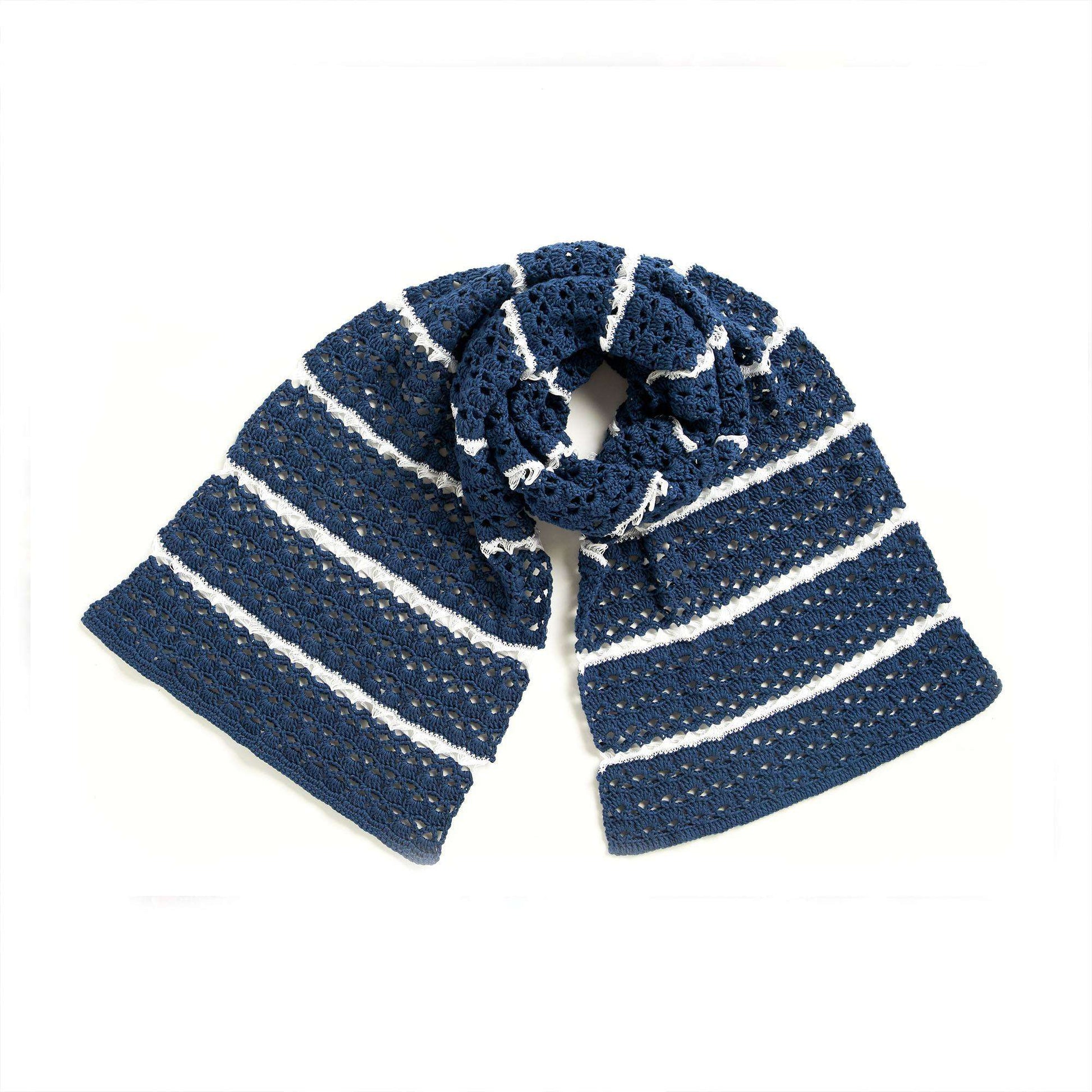 Free Bernat Lacy Stripe Crochet Shawl Pattern